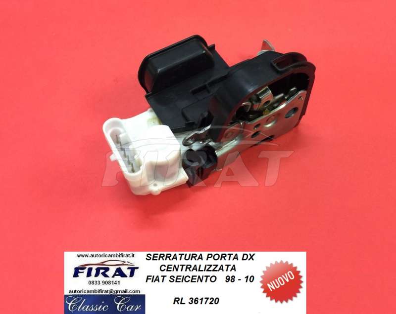 SERRATURA PORTA FIAT SEICENTO 98 - 10 CENTRAL. DX (361720)